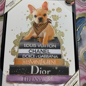 Dog Art Print with Gold Accents